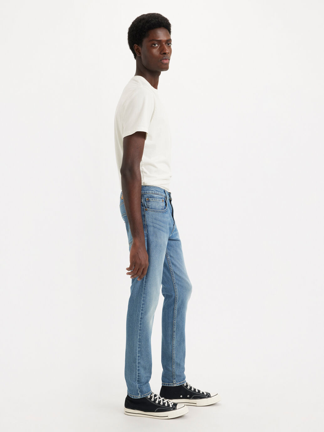 Men's Medium Blue Slim Taper Jeans - Worn In Denim