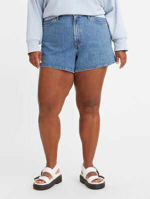 High-Waisted Mom Shorts (Plus Size)