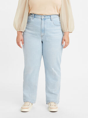 70s High Slim Straight Jeans (Plus Size)