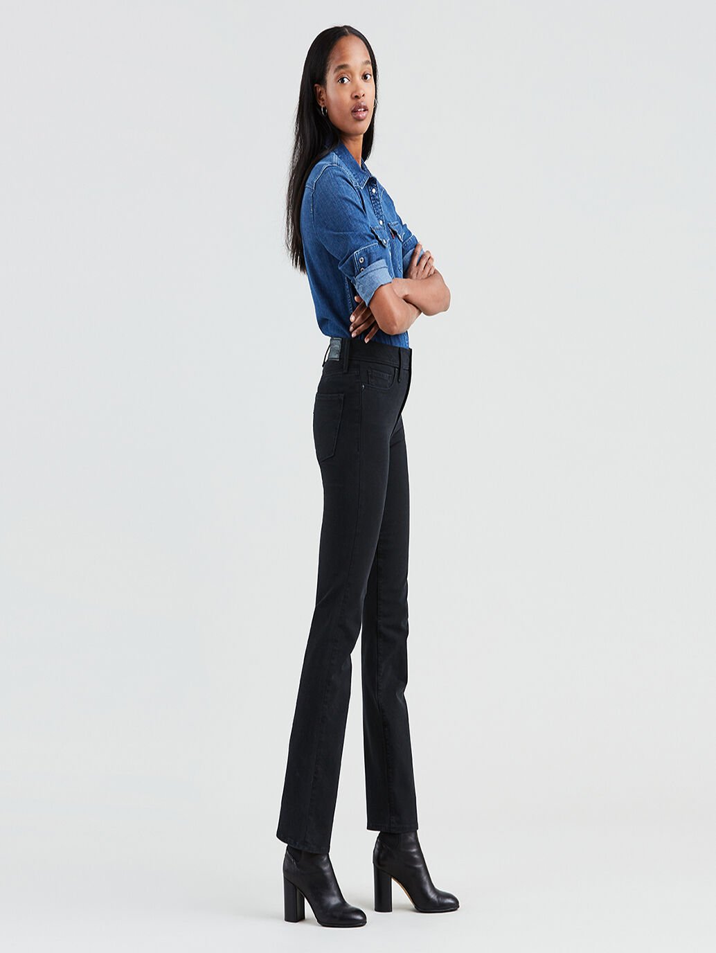 levi 314 shaping straight jeans black