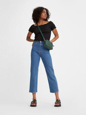 Ribcage Straight Ankle Jeans in Jazz Pop