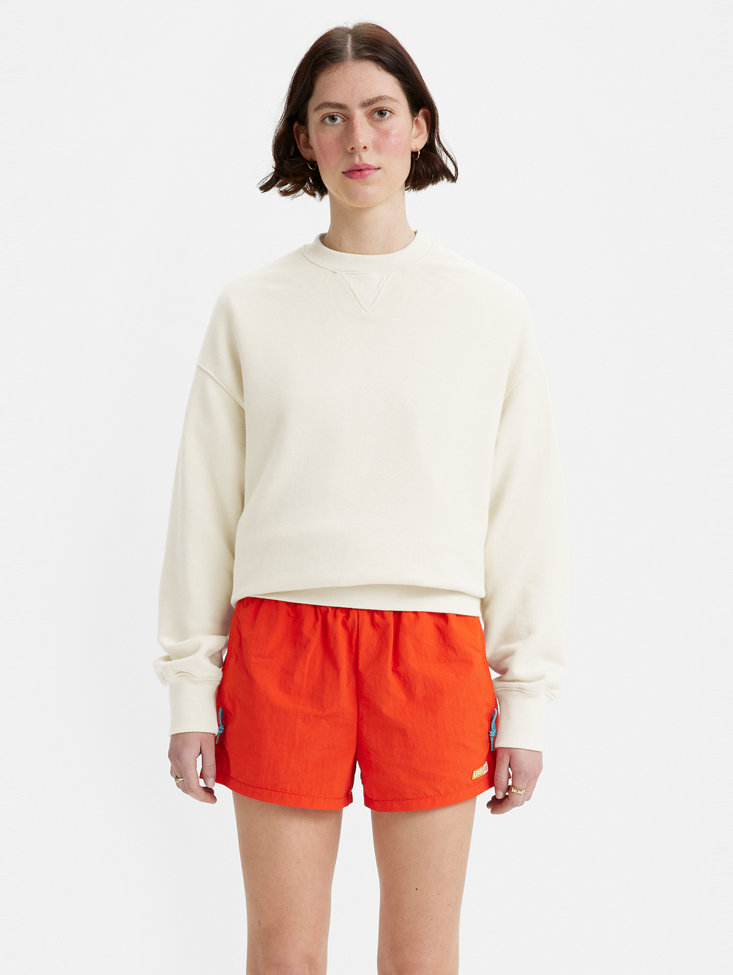 White Levi's® Gold Tab™ Crewneck Sweatshirt for Women